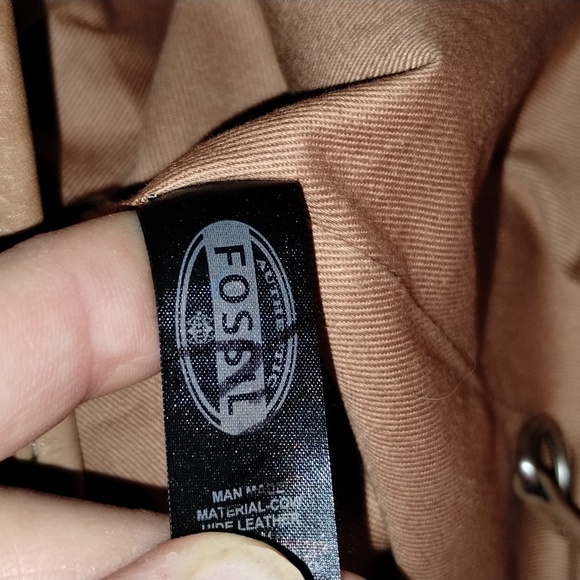 Vintage Fossil Turquoise Totale Bag Leather And Canvas - Picture 16 of 17